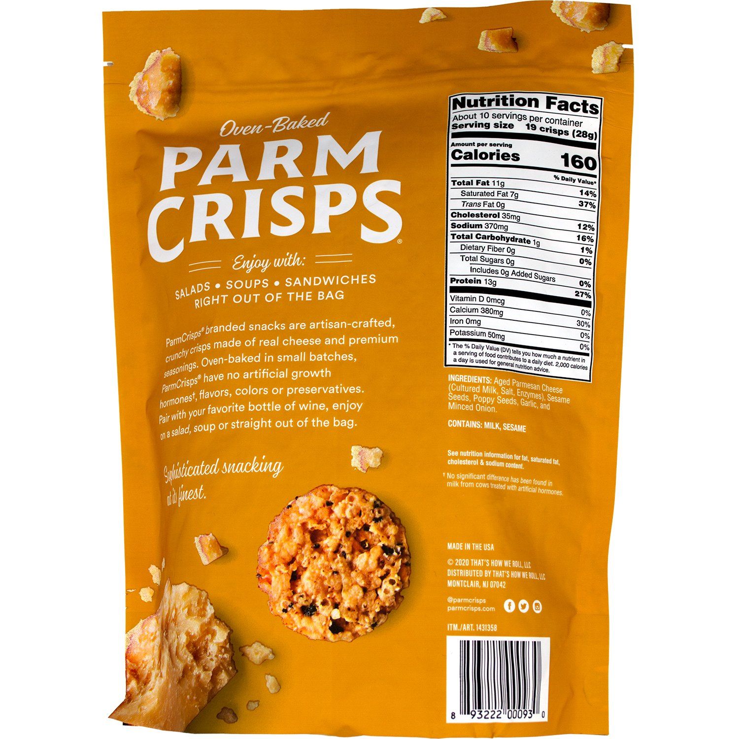 ParmCrisps Oven-Baked Cheese Snacks ParmCrisps
