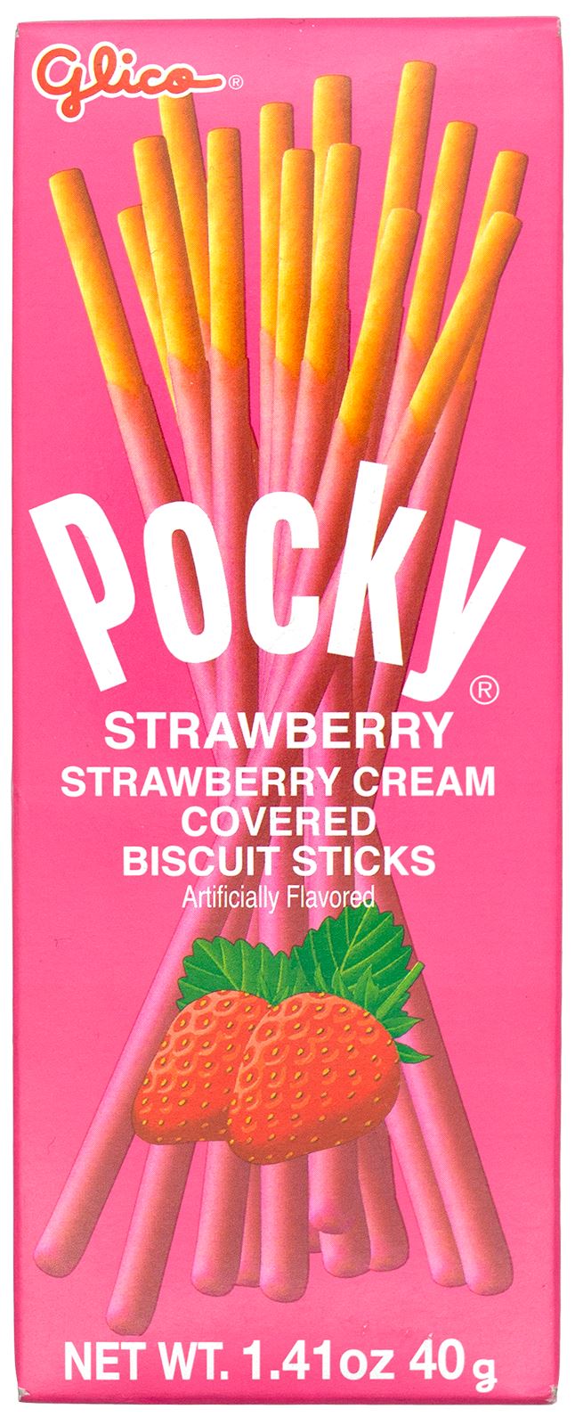 Pocky Cream Covered Biscuit Sticks Glico Strawberry 1.41 Ounce