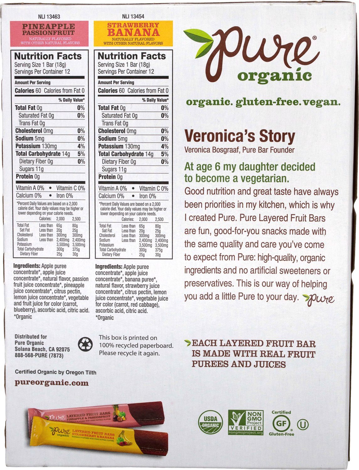 Pure Organic Layered Fruit Bars Pure Organic