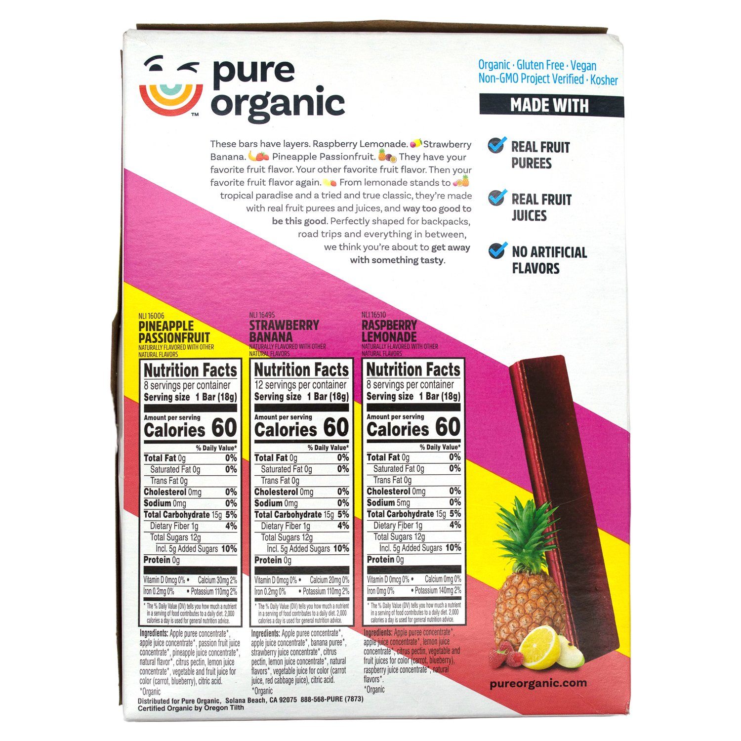 Pure Organic Layered Fruit Bars Pure Organic