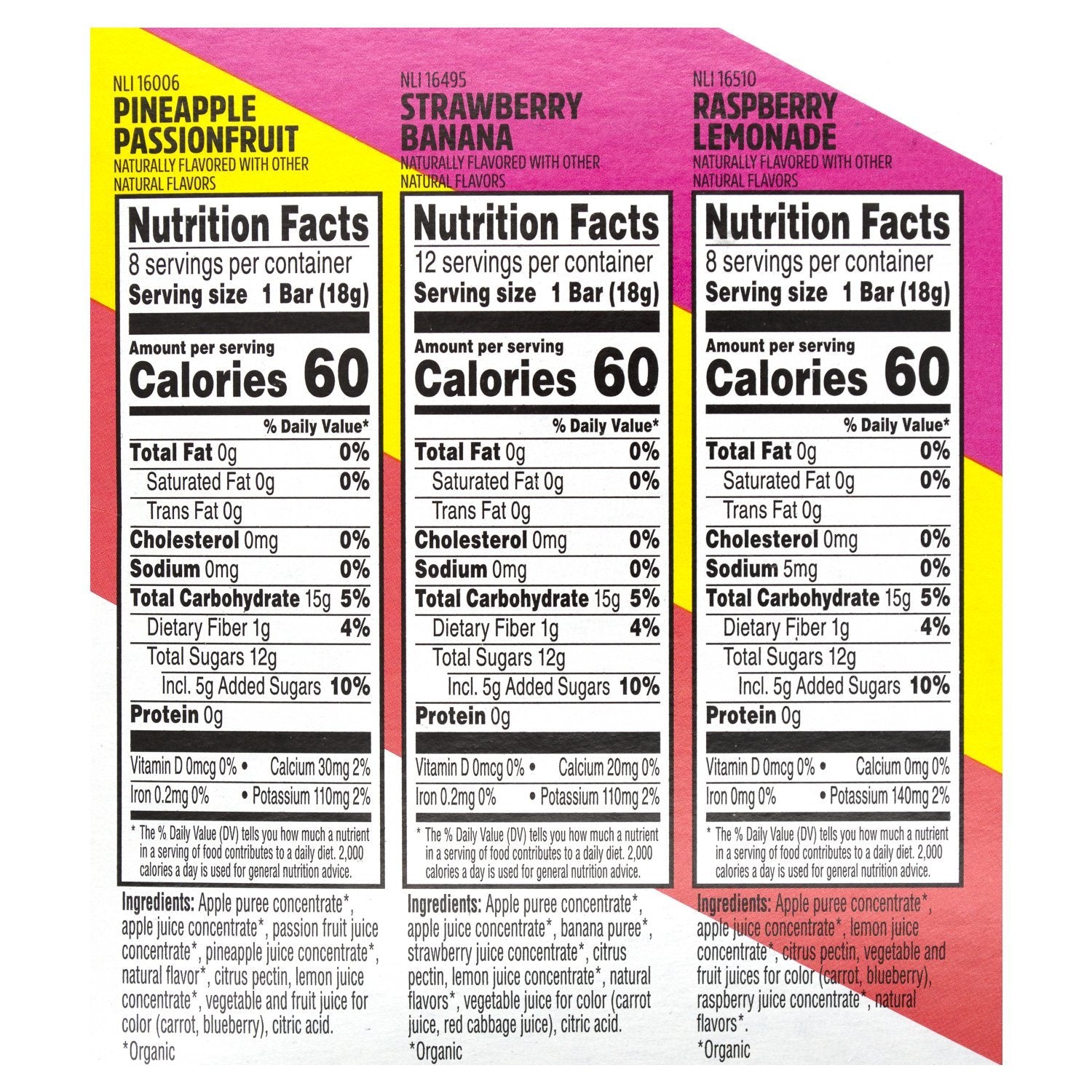 Pure Organic Layered Fruit Bars Pure Organic