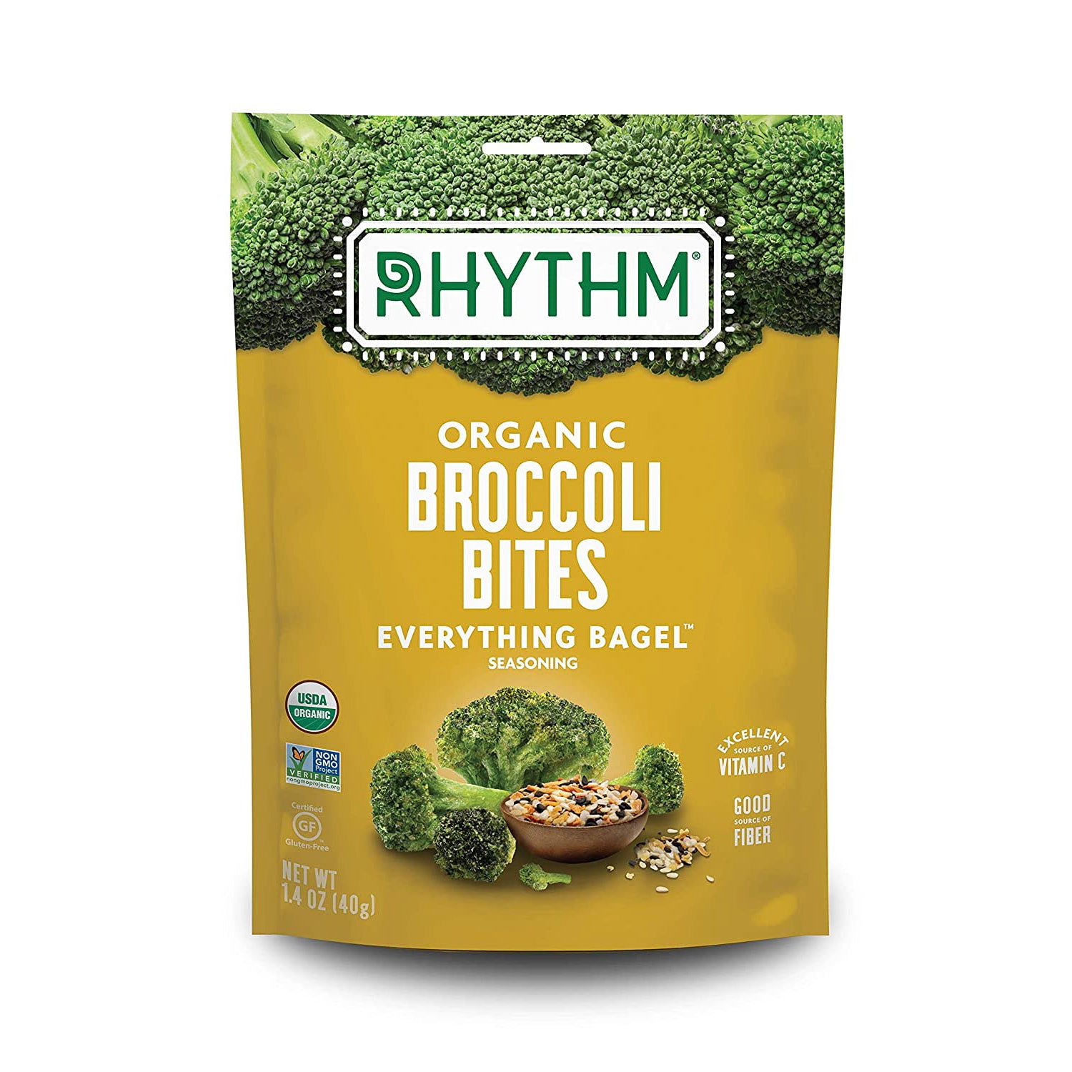 Rhythm Organic Broccoli Bites Success Rhythm Superfoods Everything Bagel 1.4 Ounce