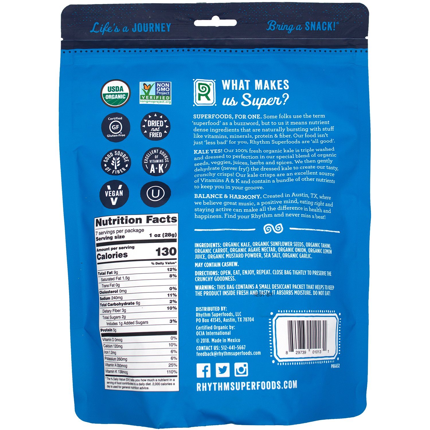 Rhythm Organic Kale Chips Rhythm Superfoods