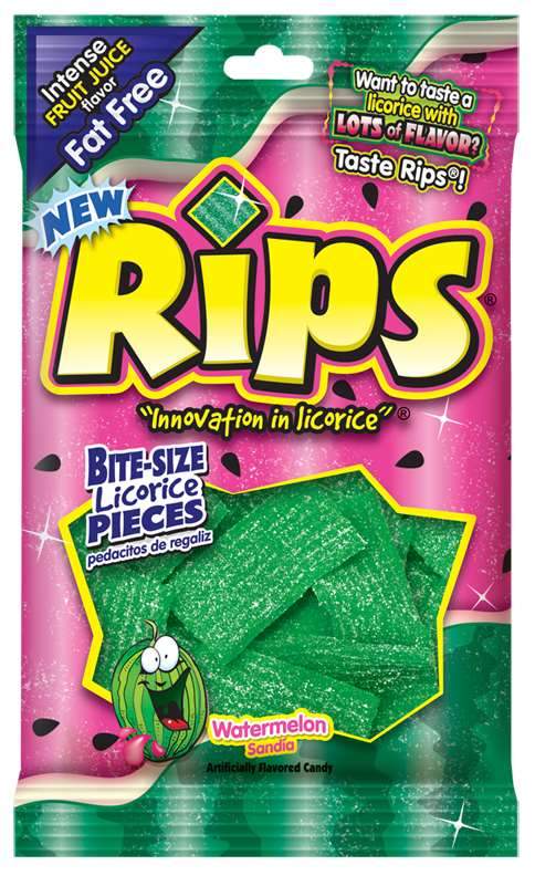 Rips Bite-Size Licorice The Foreign Candy Watermelon 4 Ounce