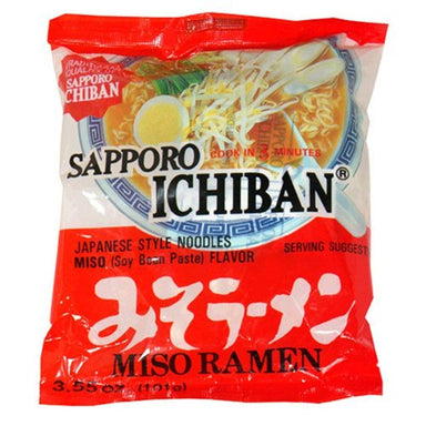 Sapporo Ichiban Japanese Style Noodles Sapporo Ichiban Miso 3.55 Oz-24 Count