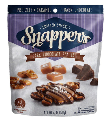 Snappers Chocolate Pretzels Meltable Snappers Dark Chocolate Sea Salt 6 Ounce