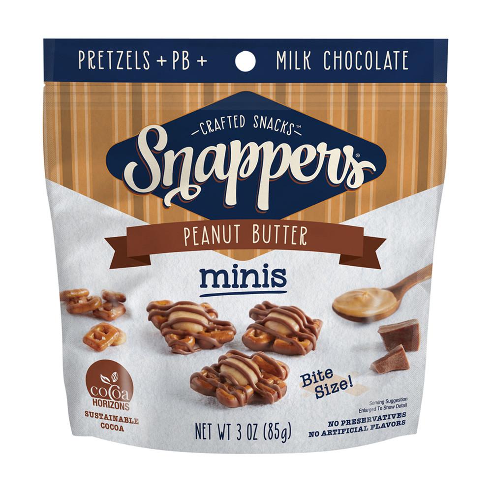 Snappers Chocolate Pretzels Meltable Snappers Minis Peanut Butter 3 Ounce