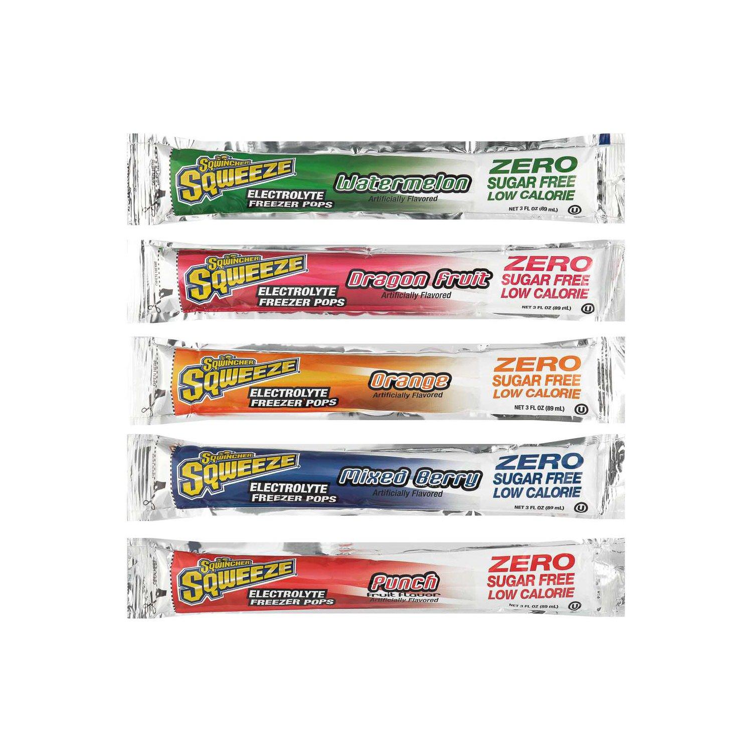 Sqwincher Assorted Flavor Electrolyte Freezer Pops Sqwincher
