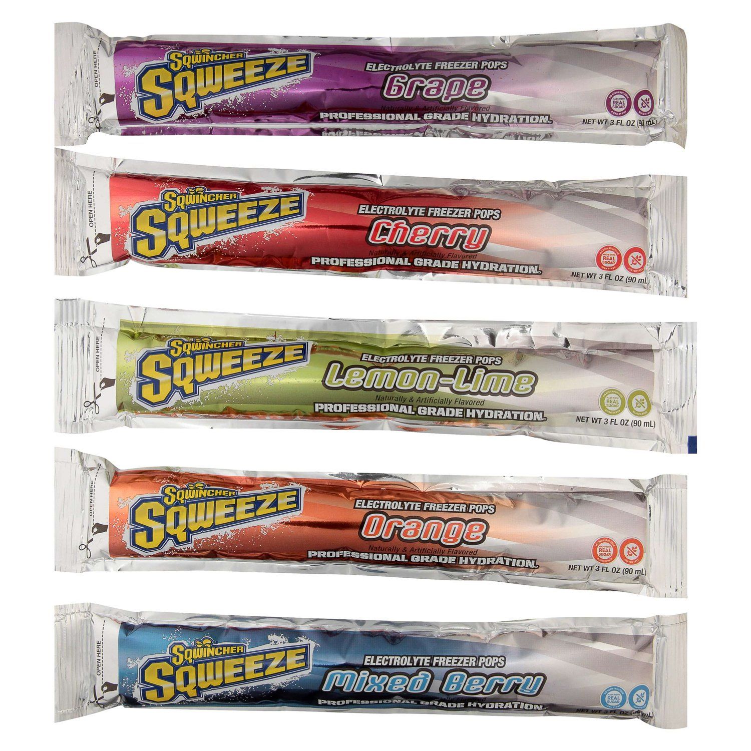 Sqwincher Assorted Flavor Electrolyte Freezer Pops Sqwincher