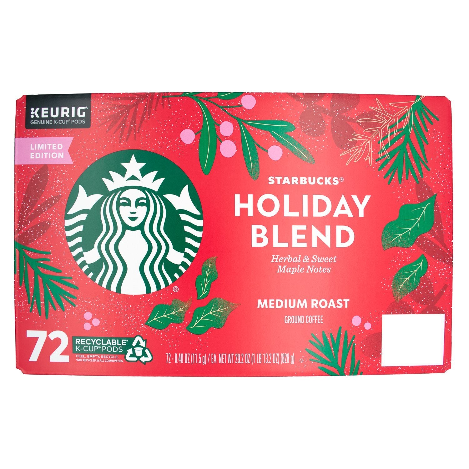 Starbucks K-Cups Coffee Starbucks Holiday Blend 72 Count