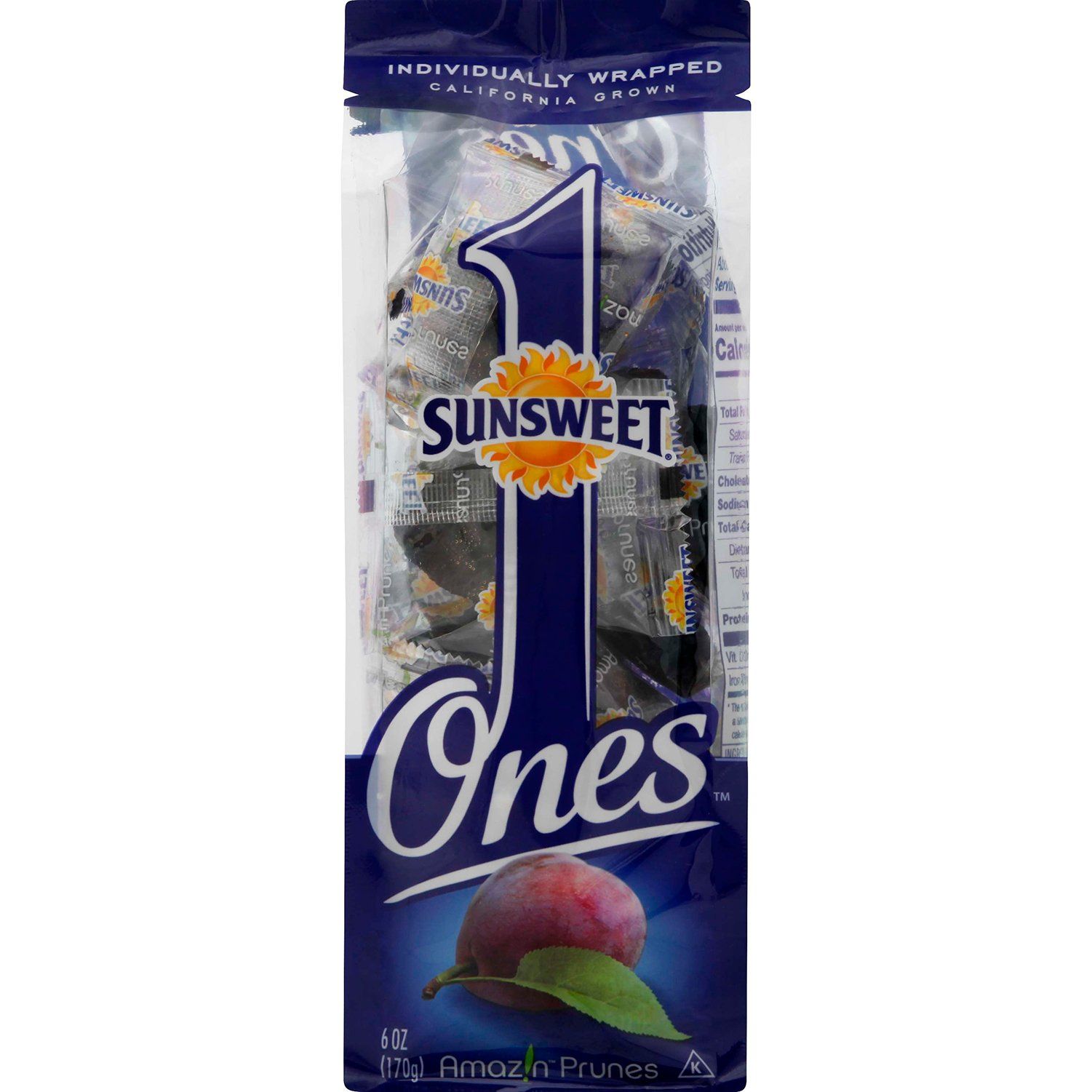 Sunsweet Amaz!n Prune Sunsweet Ones (Individually Wrapped) 6 Ounce 