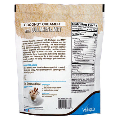 Volupta French Vanilla Coconut Creamer With Collagen & MCT, 12 Ounce Volupta