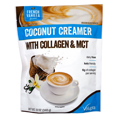 Volupta French Vanilla Coconut Creamer With Collagen & MCT, 12 Ounce Volupta