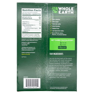 Whole Earth Sweetener Stevia and Monk Fruit Whole Earth Sweetener