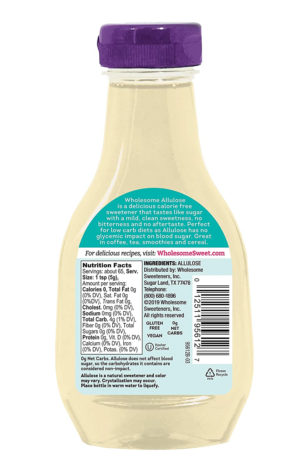 Wholesome Allulose Zero Calorie Sweetener, No Glycemic Impact Snackathon Foods