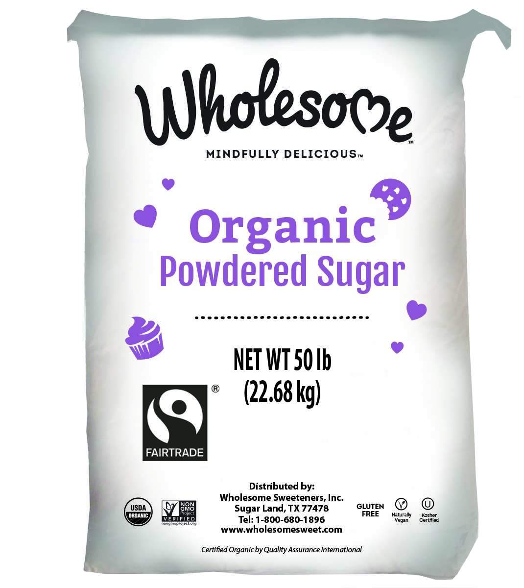 Wholesome Sweeteners Organic Powdered Sugar Wholesome Sweeteners 6x Powder Fair Trade 50 Pound