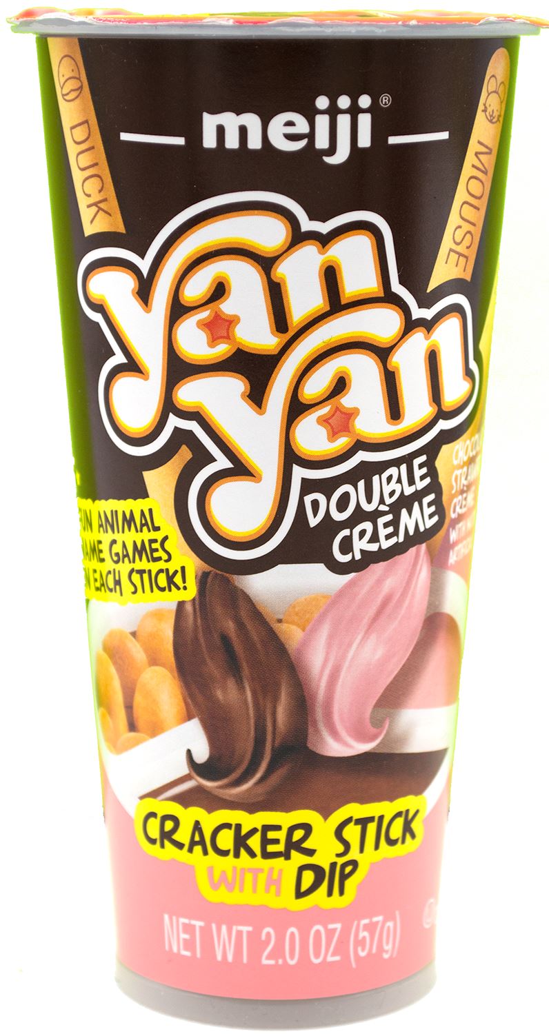 Yan Yan Cracker Stick with Dip Meiji Chocolate and Strawberry Double Crème 2 Ounce
