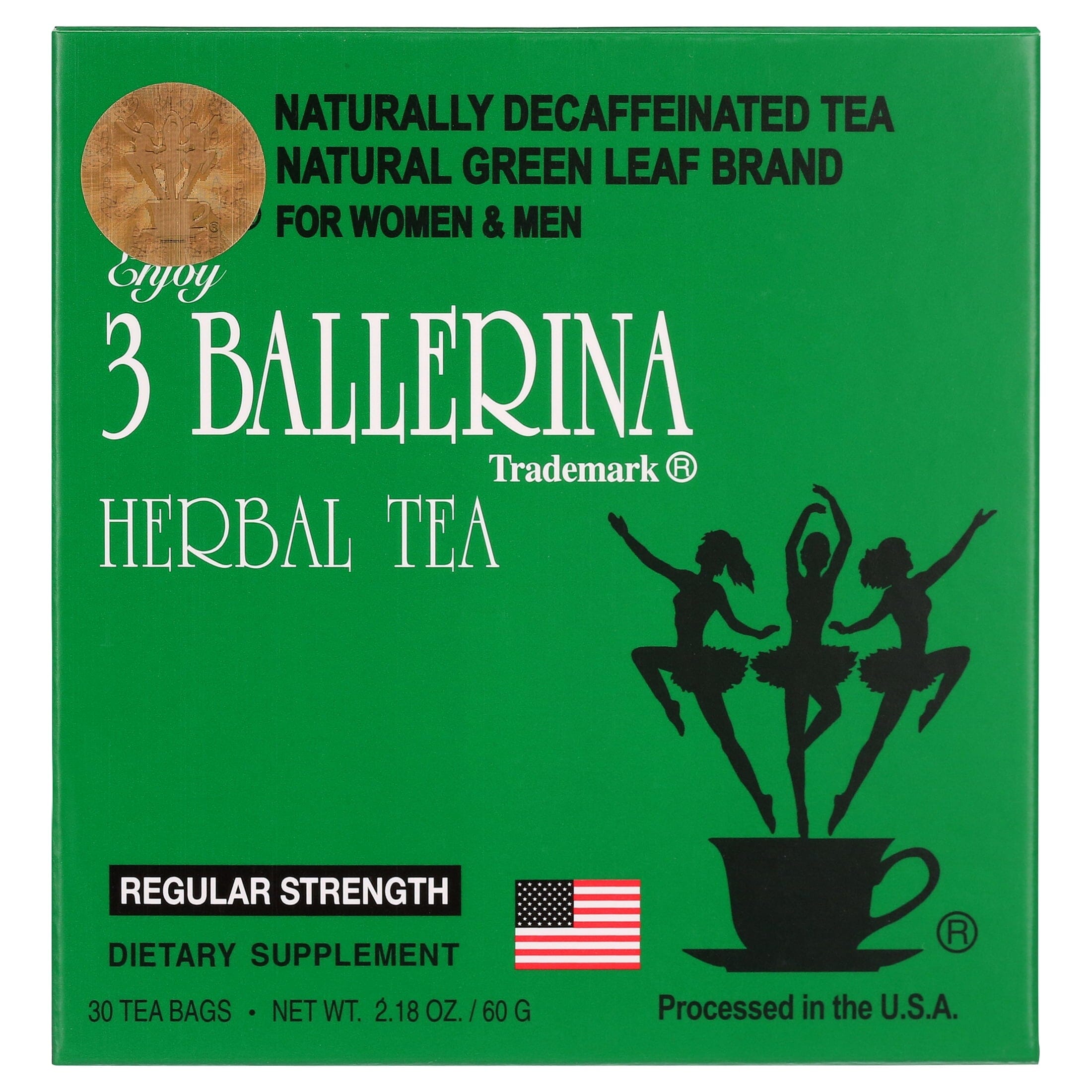 3 Ballerina Herbal Tea Men And Women Dieters' Drink Regular Strength 30 Tea Bags 3 Ballerina 