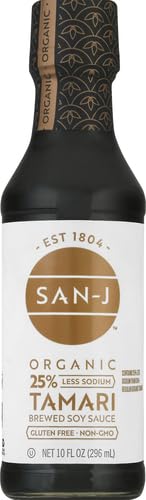 San-J Organic Tamari Soy Sauce Wheat Free Less Sodium 10 Ounce