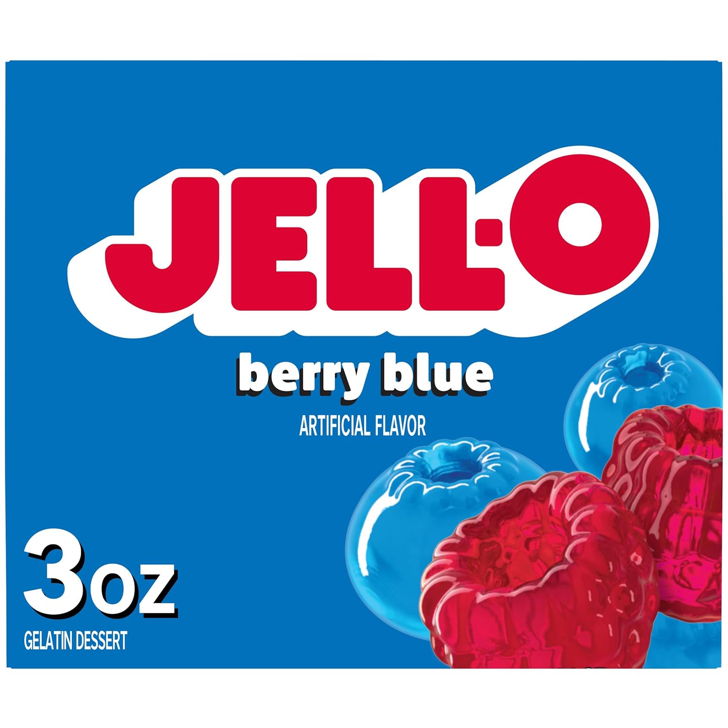 Jell-O Berry Blue Flavor Gelatin Dessert, 3 Ounce