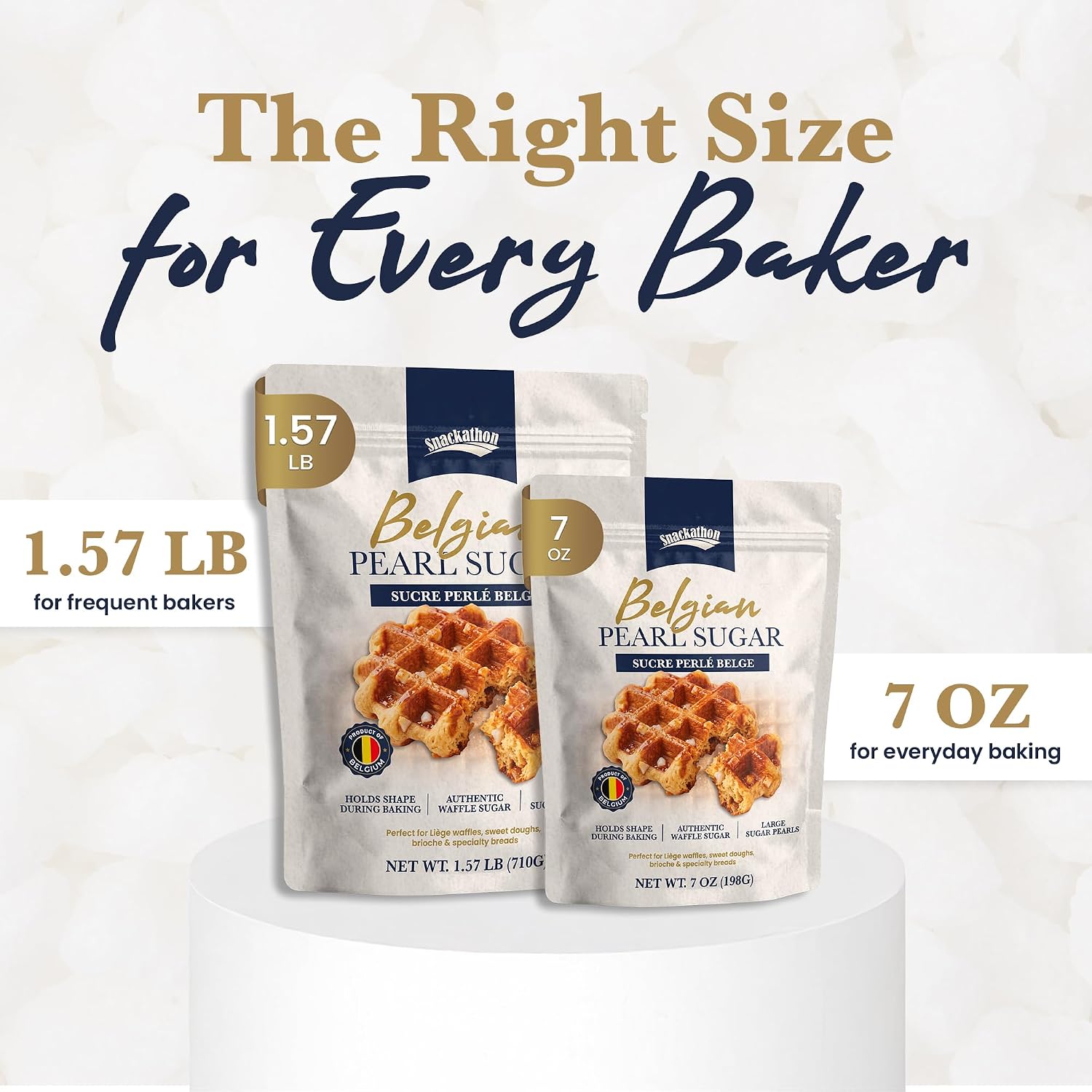 Snackathon Belgian Pearl Sugar, Large Pearl Sugar for Baking