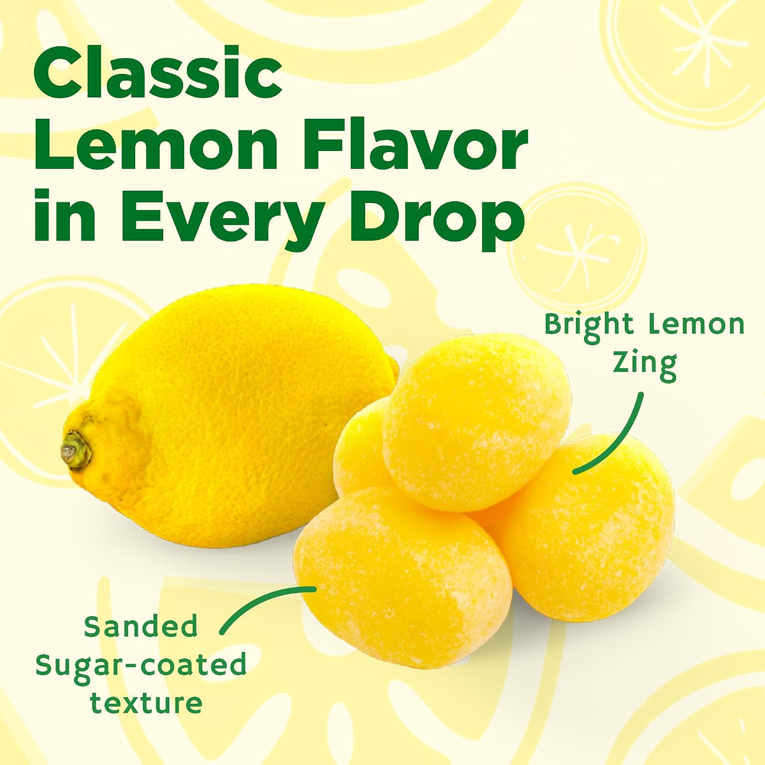 Snackathon Sanded Lemon Drops Hard Candy, Naturally Flavored
