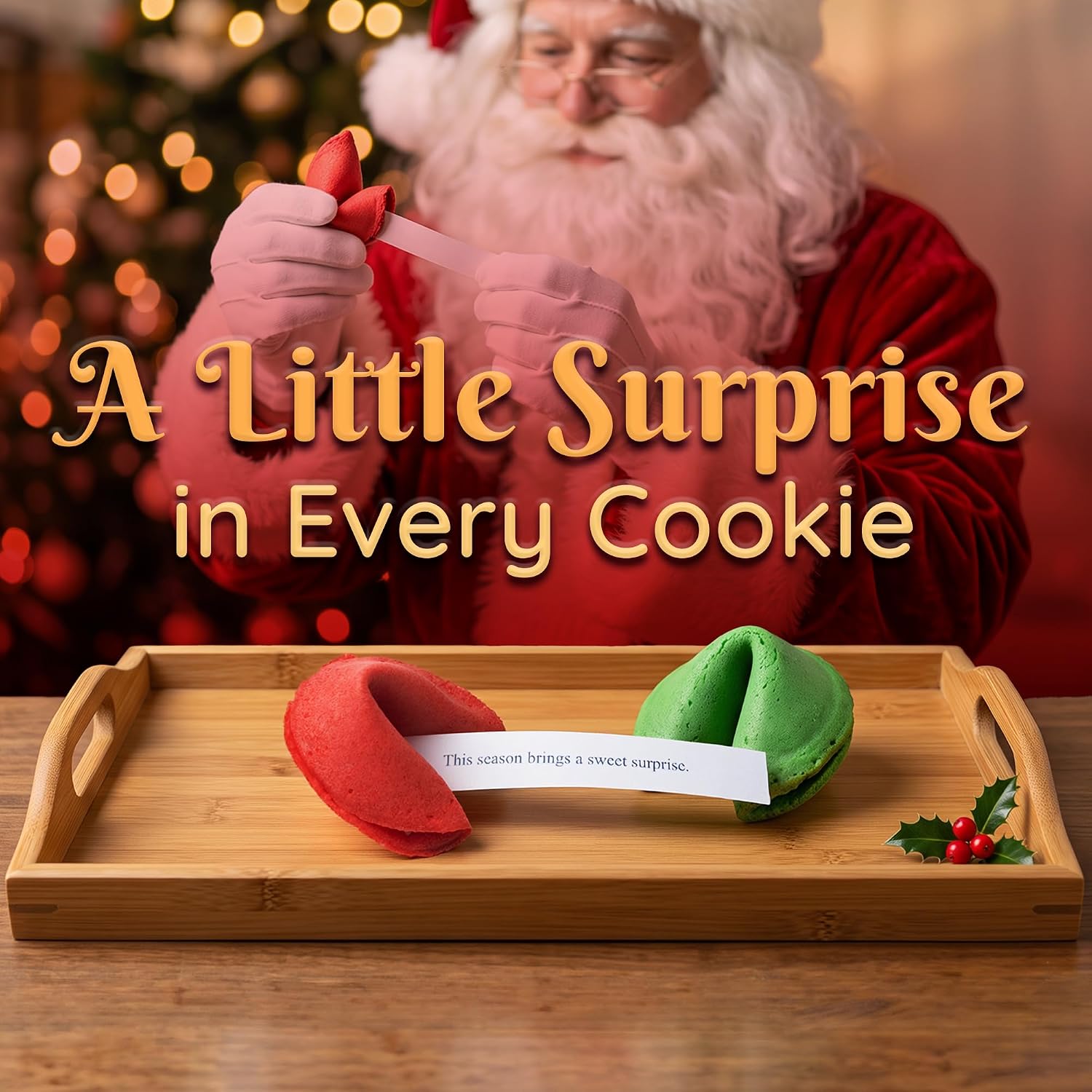 Snackathon Christmas Fortune Cookies, Individually Wrapped