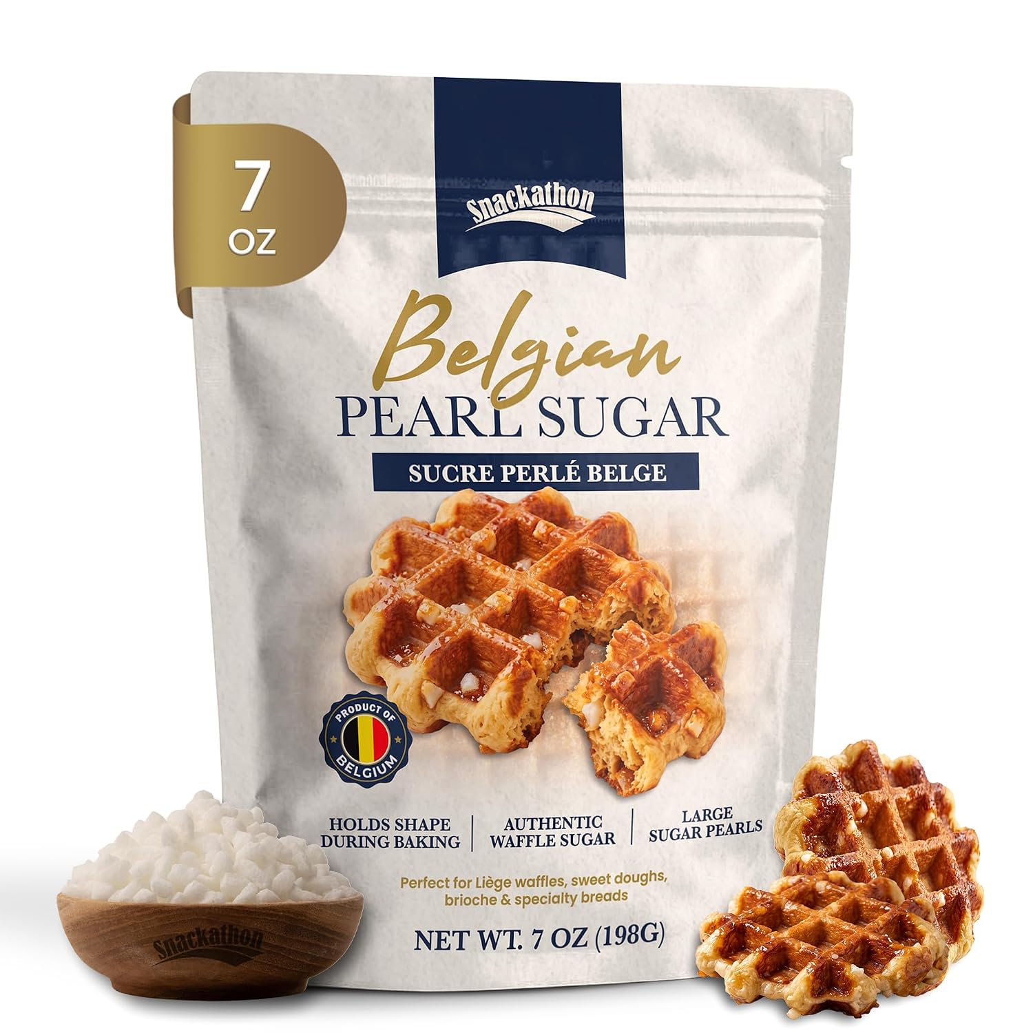 Snackathon Belgian Pearl Sugar, Large Pearl Sugar for Baking