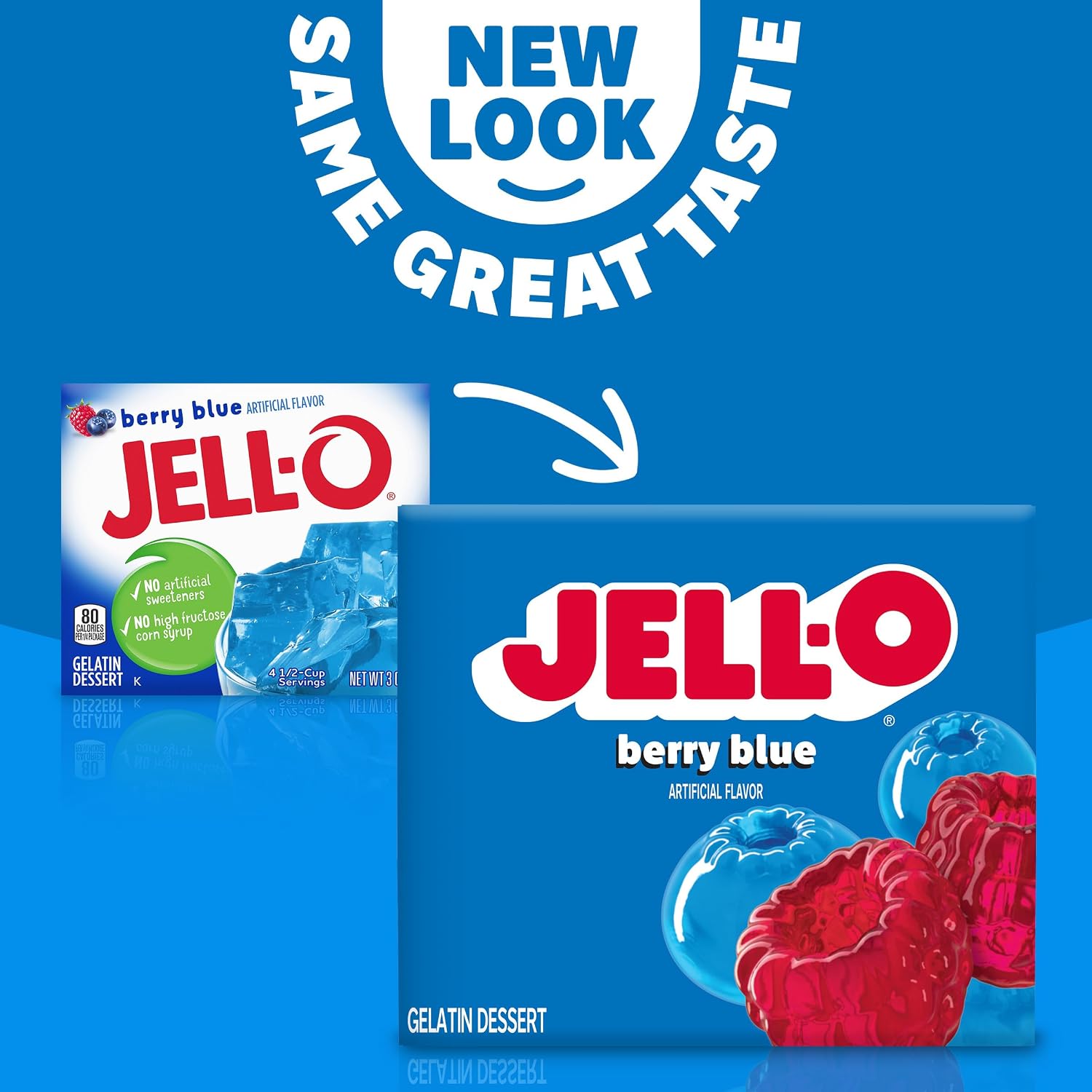 Jell-O Berry Blue Flavor Gelatin Dessert, 3 Ounce