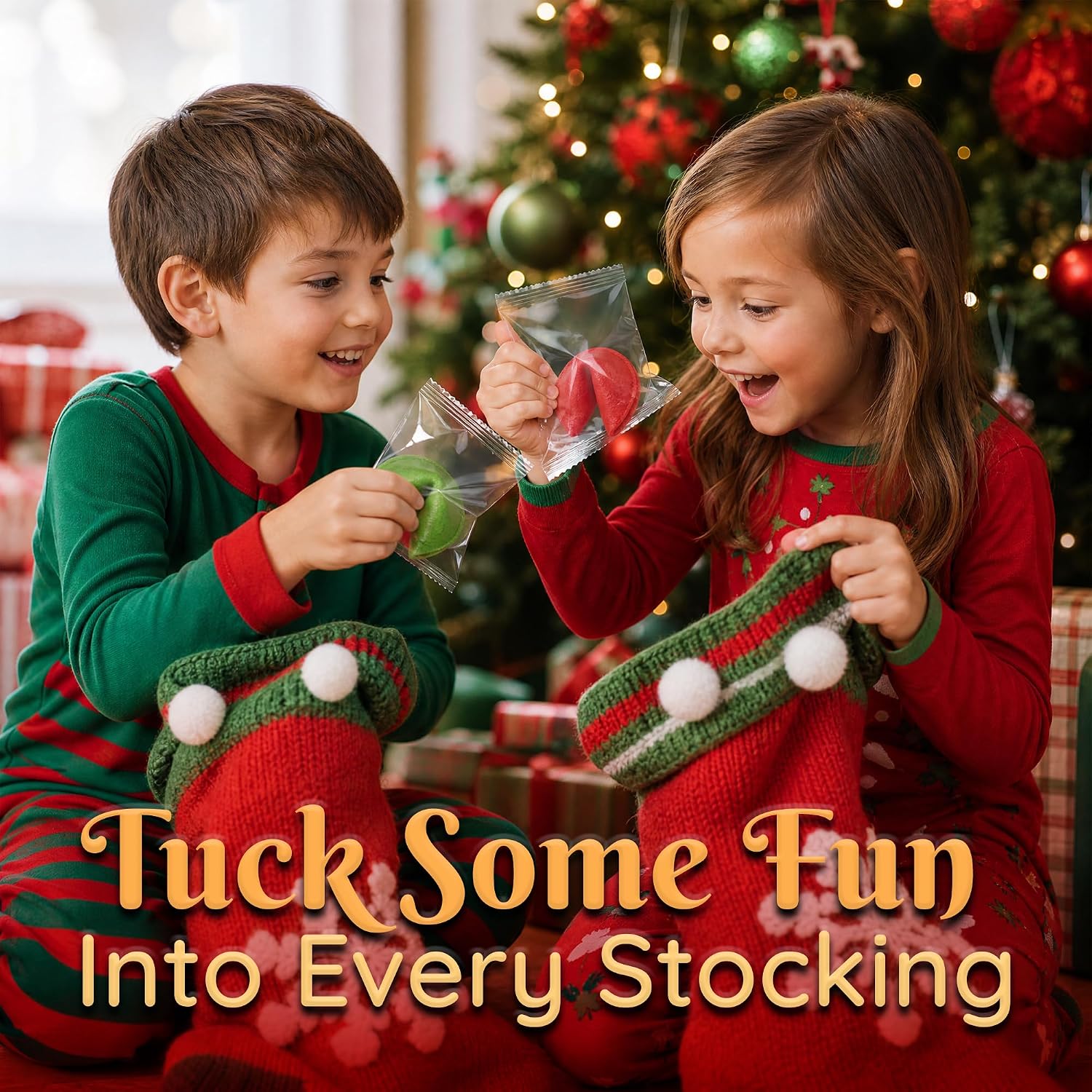 Snackathon Christmas Fortune Cookies, Individually Wrapped