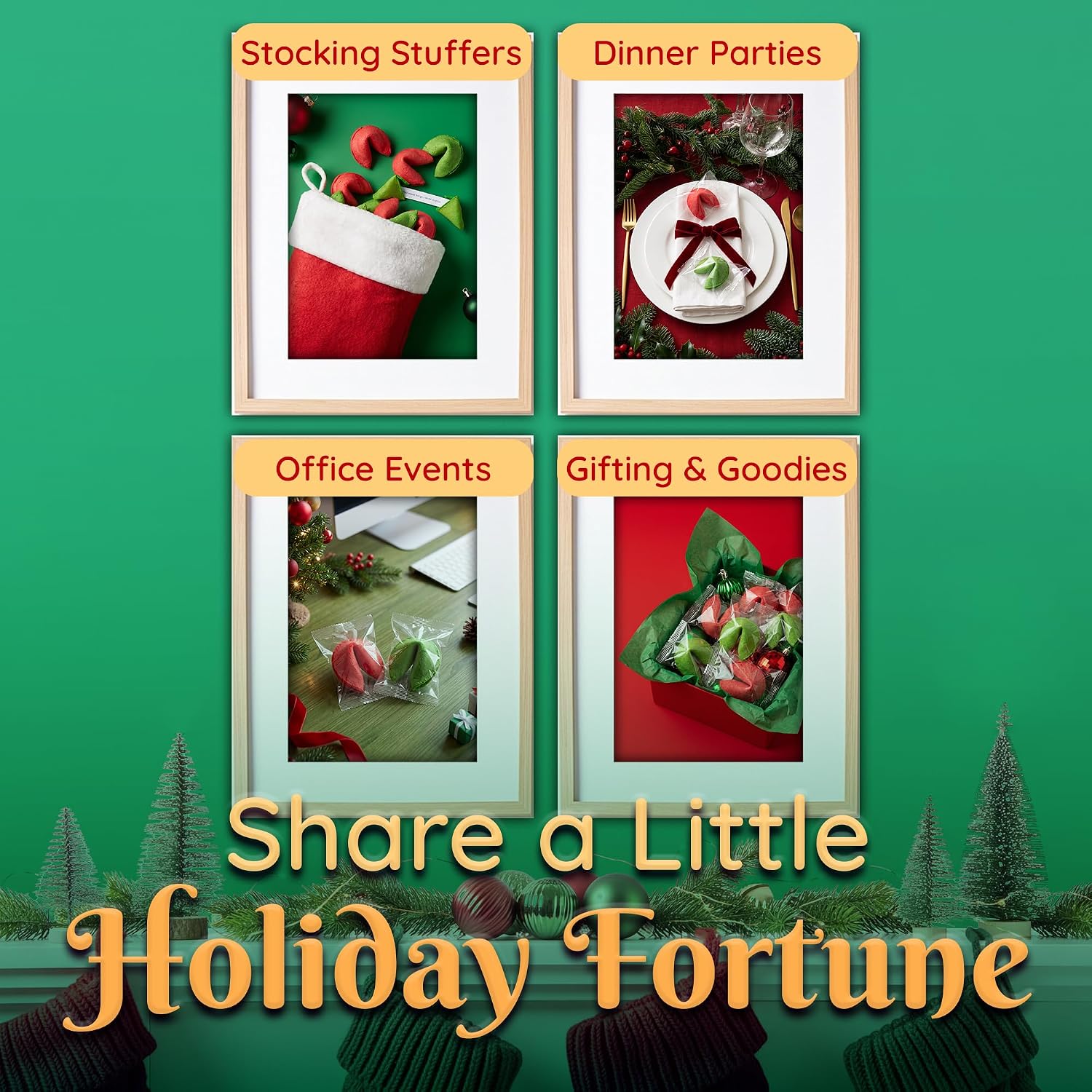 Snackathon Christmas Fortune Cookies, Individually Wrapped