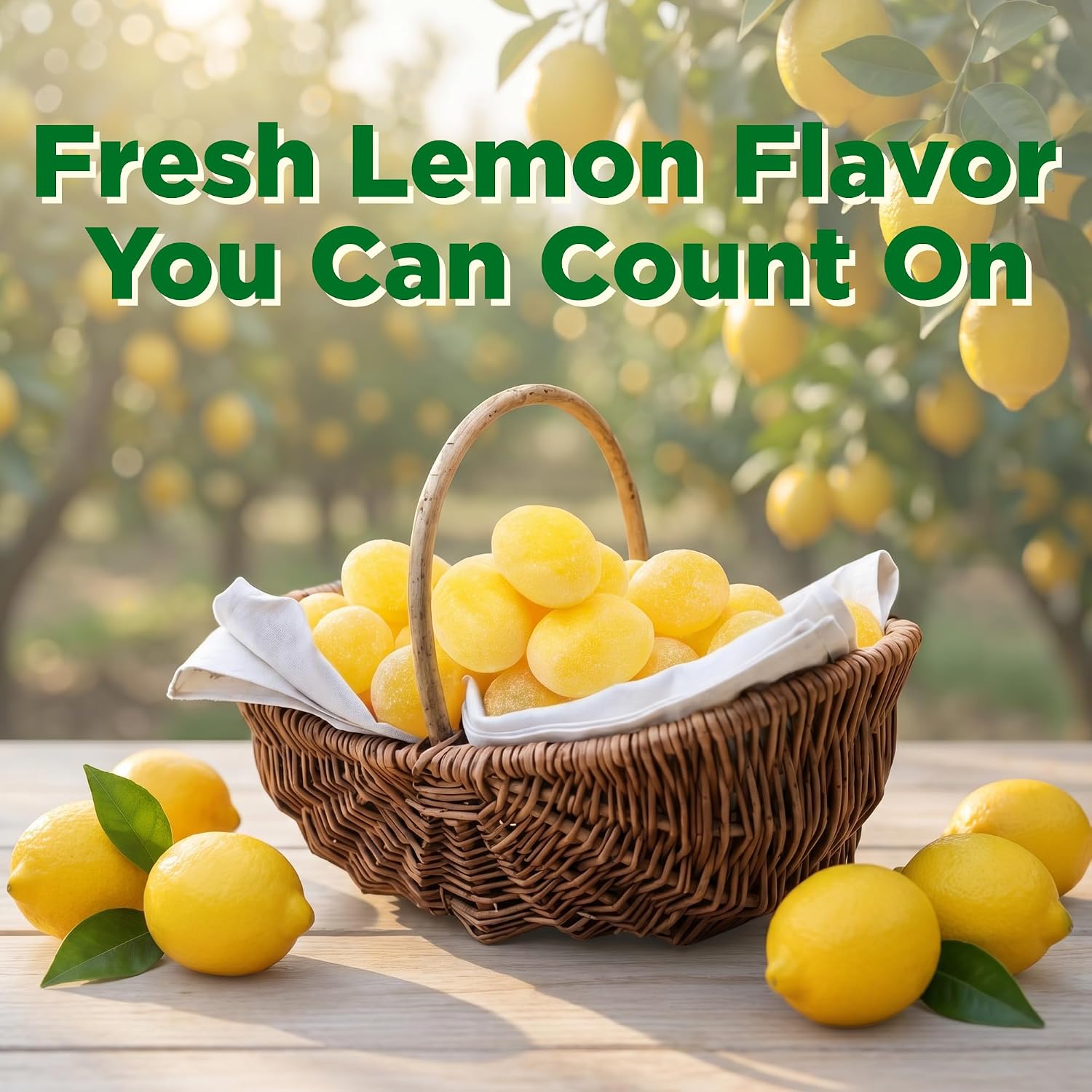 Snackathon Sanded Lemon Drops Hard Candy, Naturally Flavored