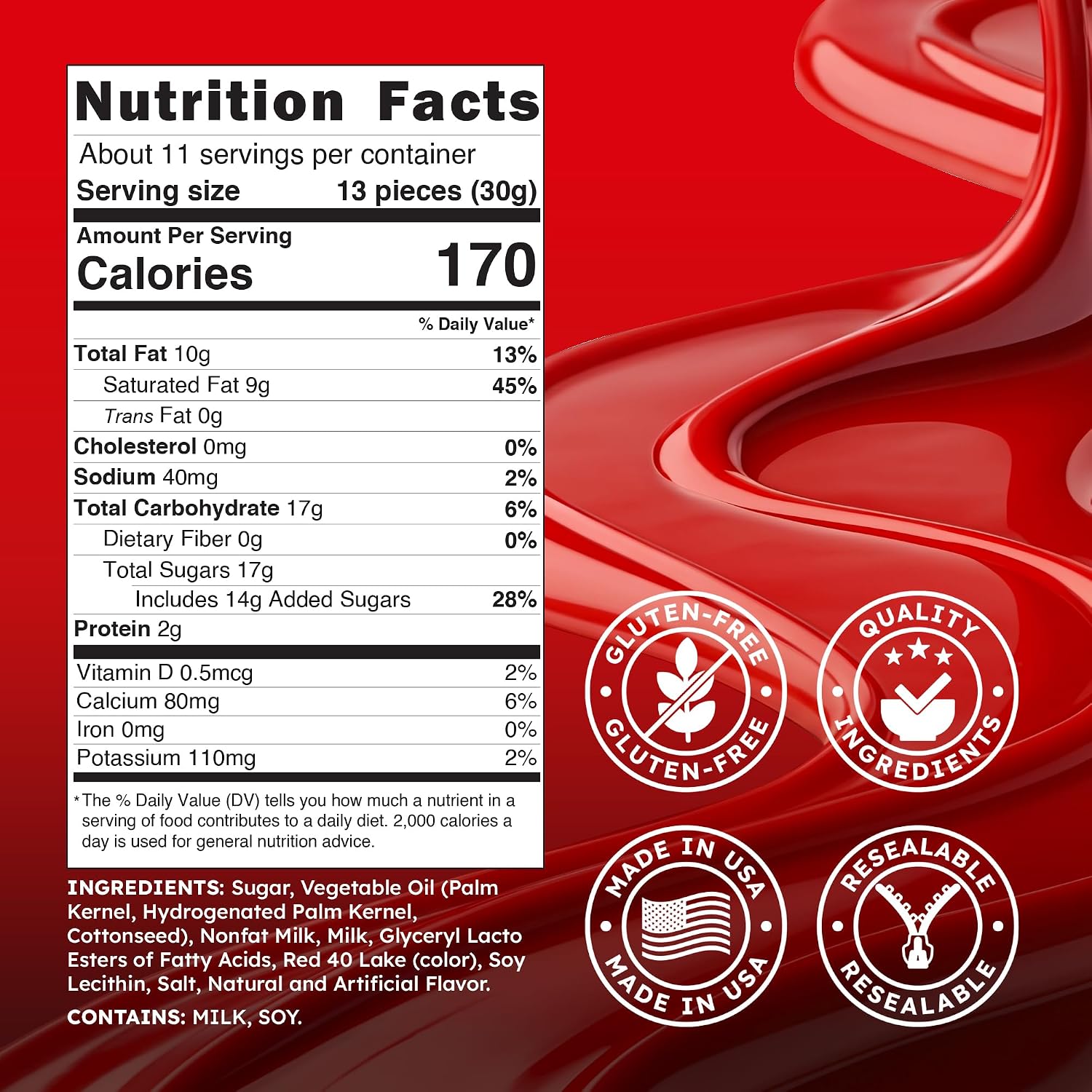 Snackathon Red Melting Wafers, Red Compound Chocolate Candy Melts for Desserts