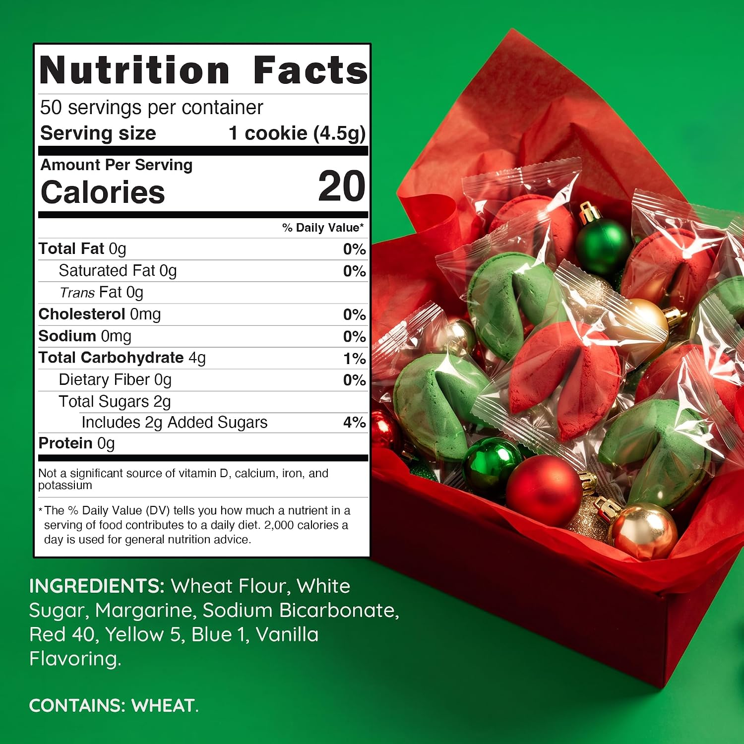Snackathon Christmas Fortune Cookies, Individually Wrapped