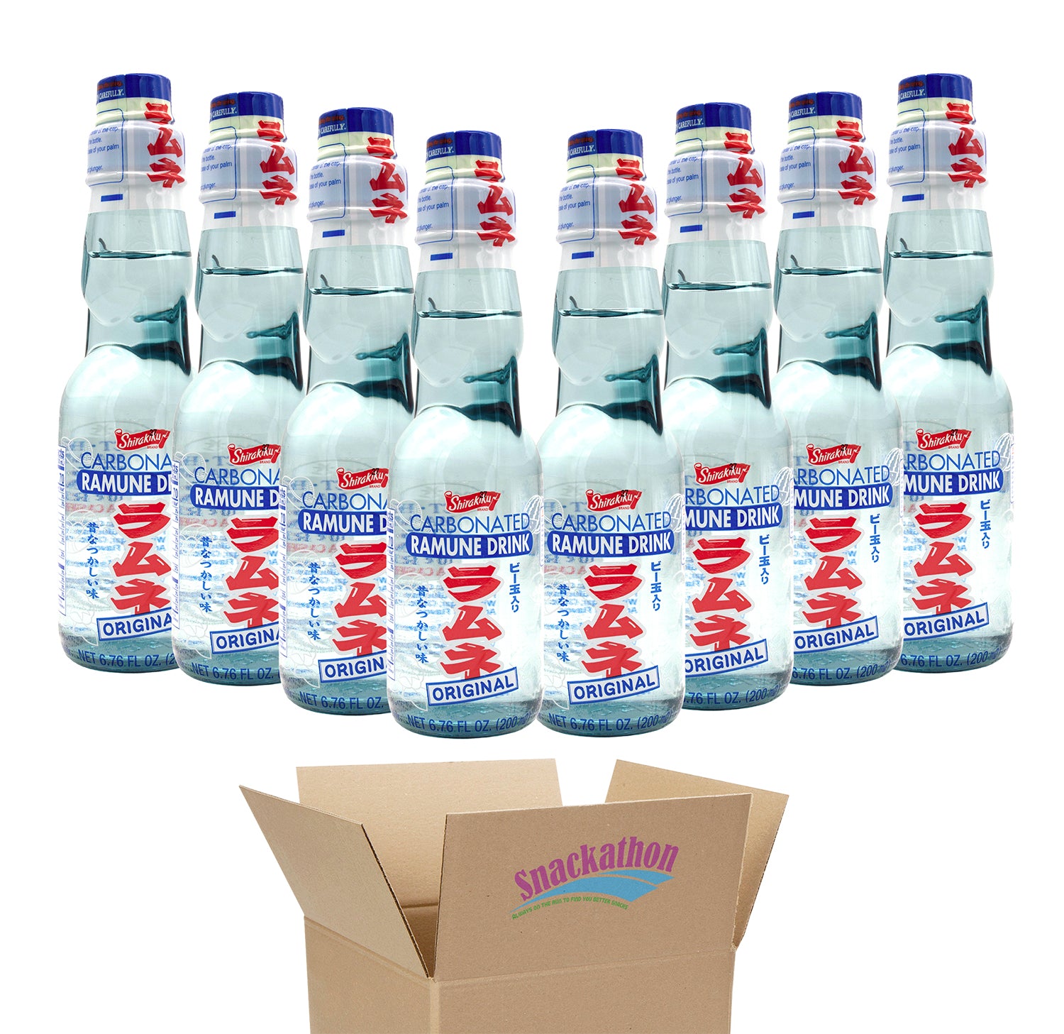 Shirakiku Ramune Japanese Soda, Original, 6.76 Fluid Ounce, Pack of 8