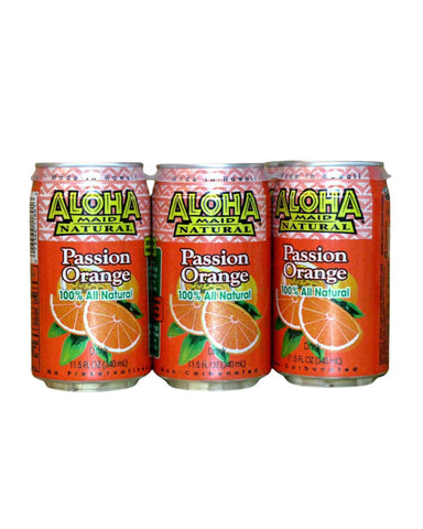 Aloha Maid Natural, Passion Orange, 11.5 Fluid Ounce, Pack of 6 ALOHA MAID 11.5 FO-6 Count 