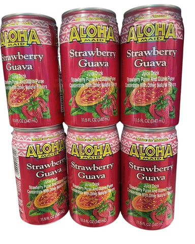 Aloha Maid Natural, Strawberry Guava, 11.5 Fluid Ounce, Pack of 6 ALOHA MAID 11.5 FO-6 Count 