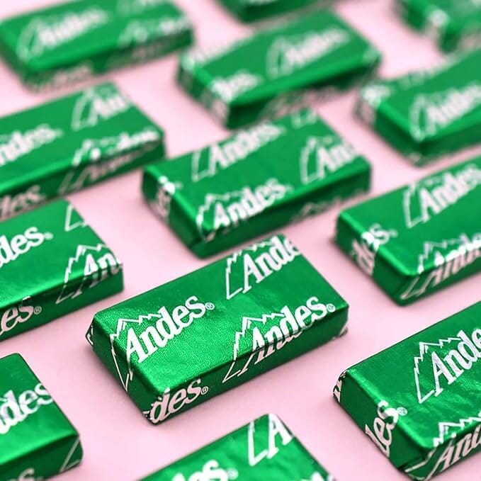 Andes Crème de Menthe Thin Mints, Chocolate Sandwich Mint Candies, Multiple Sizes Meltable Andes 