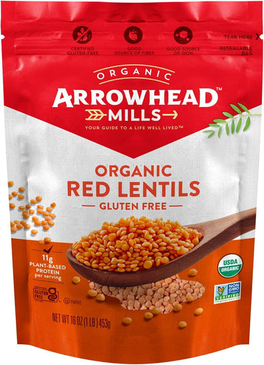 Arrowhead Mills Organic Red Lentils, 16 oz Bag Snackathon Foods Red Lentils 16 Ounce (Pack of 6) 