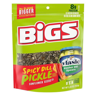 BIGS Vlasic Spicy Dill Pickle Flavored Sunflower Seeds, 5.35 Ounce BIGS 5.35 Ounces 