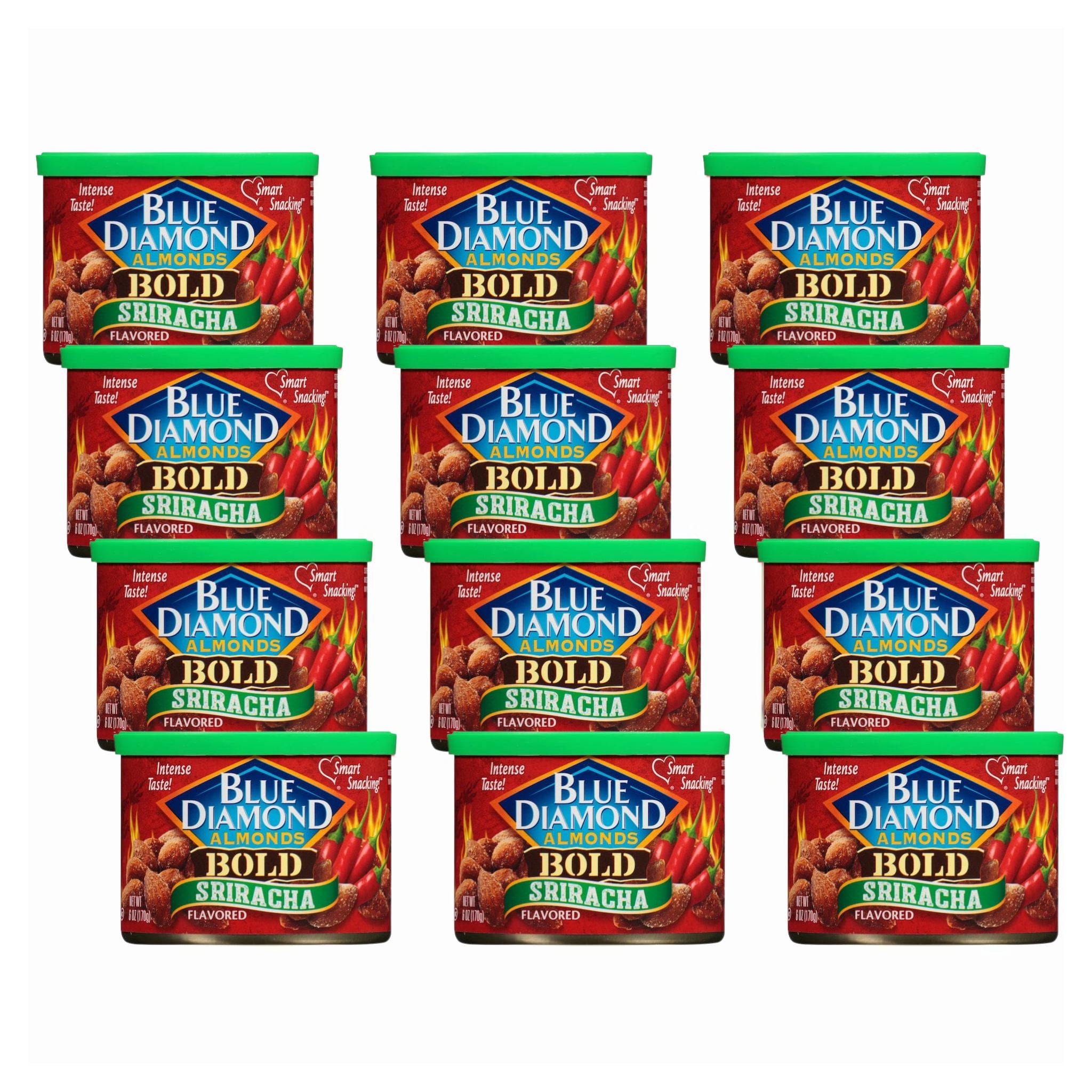 Blue Diamond Almonds, 6 Ounce Can Blue Diamond Almonds Sriracha 6 Oz-12 Count 