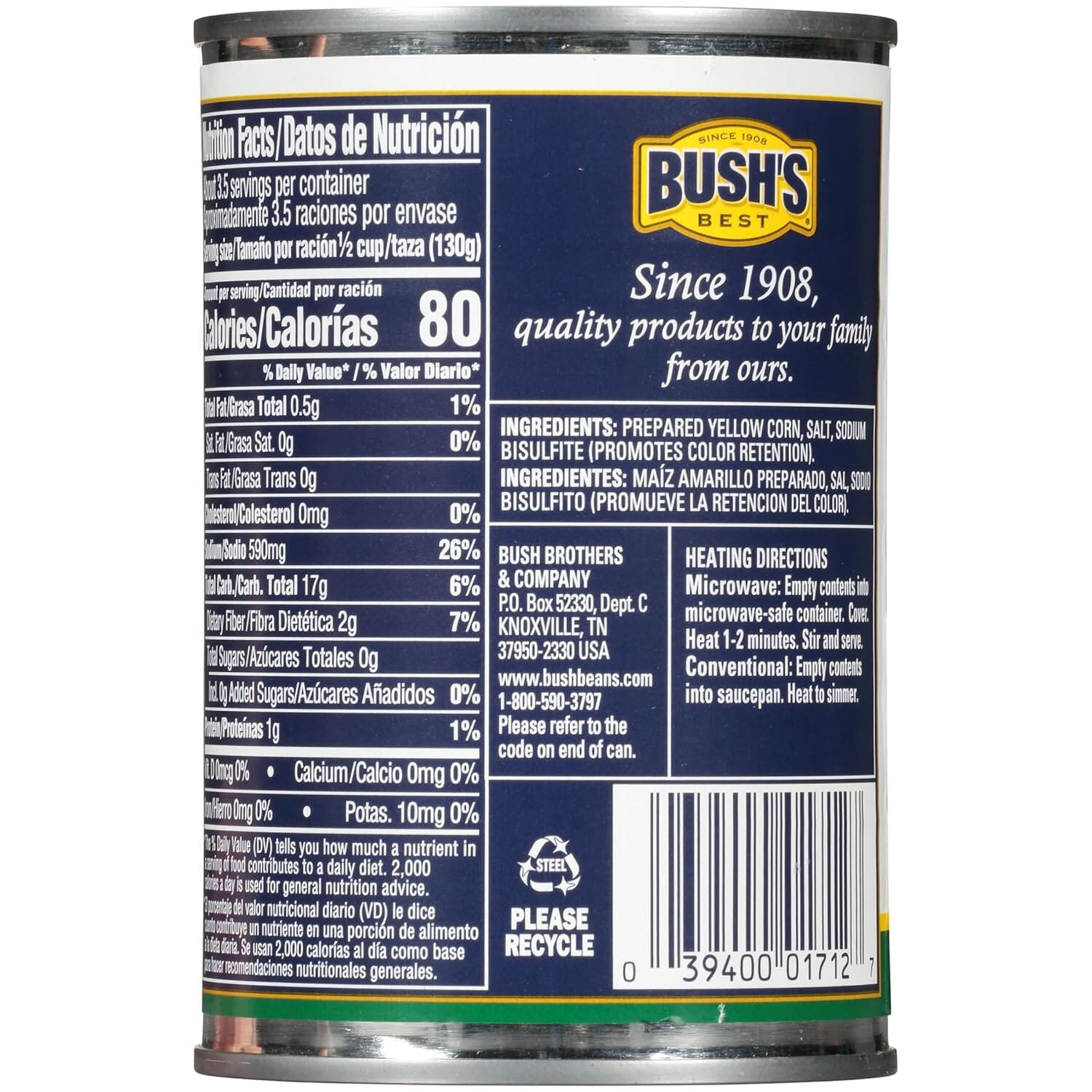 Bush's Golden Hominy, Canned and Shelf Stable, 15.5 oz BUSH'S 