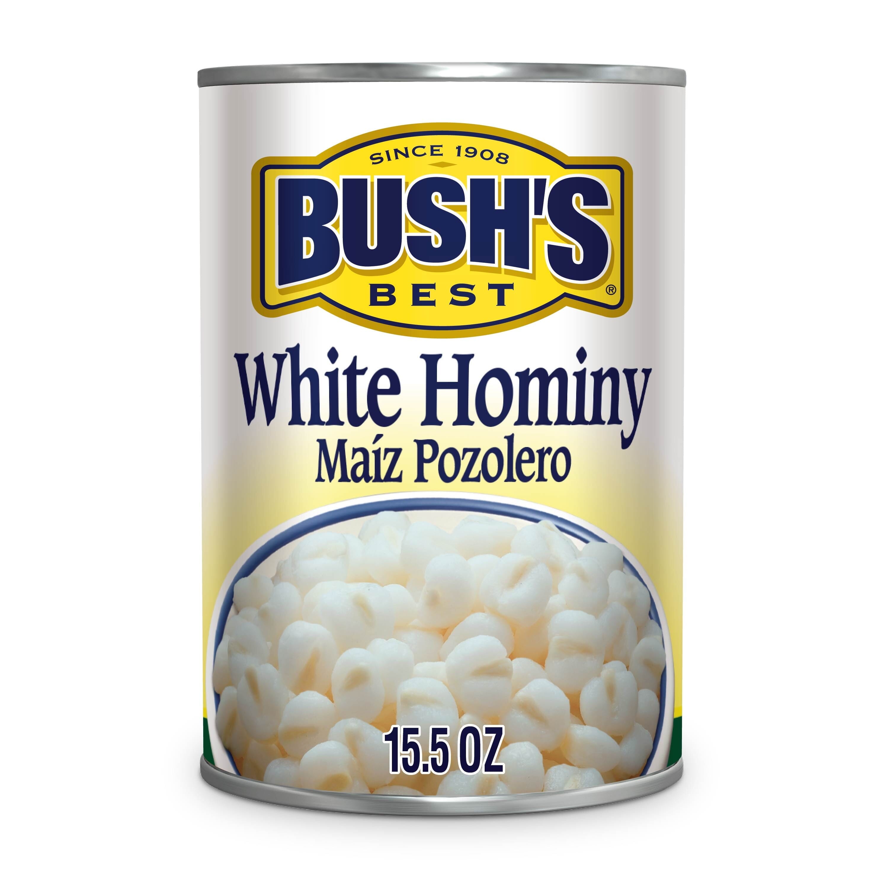 Bush's White Hominy, Maiz Pozolero, Canned Hominy, 15.5 oz BUSH'S Single 