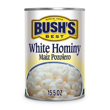 Bush's White Hominy, Maiz Pozolero, Canned Hominy, 15.5 oz BUSH'S Single 