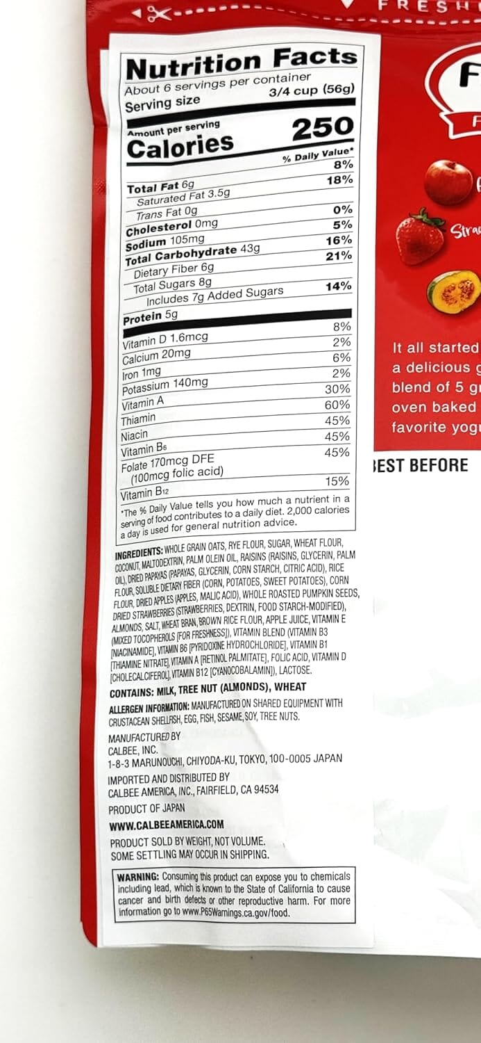 Calbee Frugra Fruit & Granola Original Cereal, 12.35 oz Calbee 