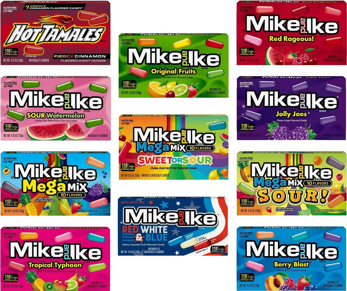 Mike & Ike Chewy Candy, Theater Box Variety Pack, Limited Edition, 11 ...