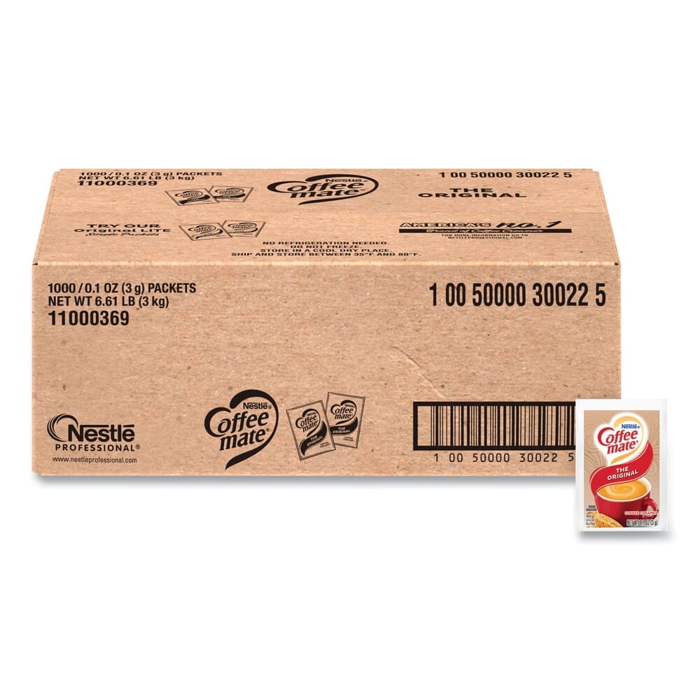 Coffee-Mate 11000369 0.1 oz Packet Powdered Creamer Packets - Original (1000/Carton) Coffeemate 