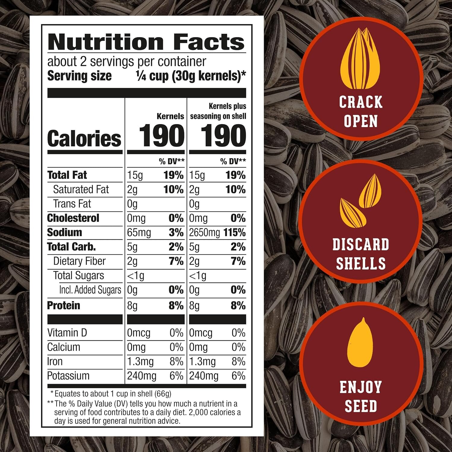 David Jumbo Sunflower Seeds – Bar-B-Q Flavor, 5.25 oz (Savory & Crunchy Snack) DAVID 