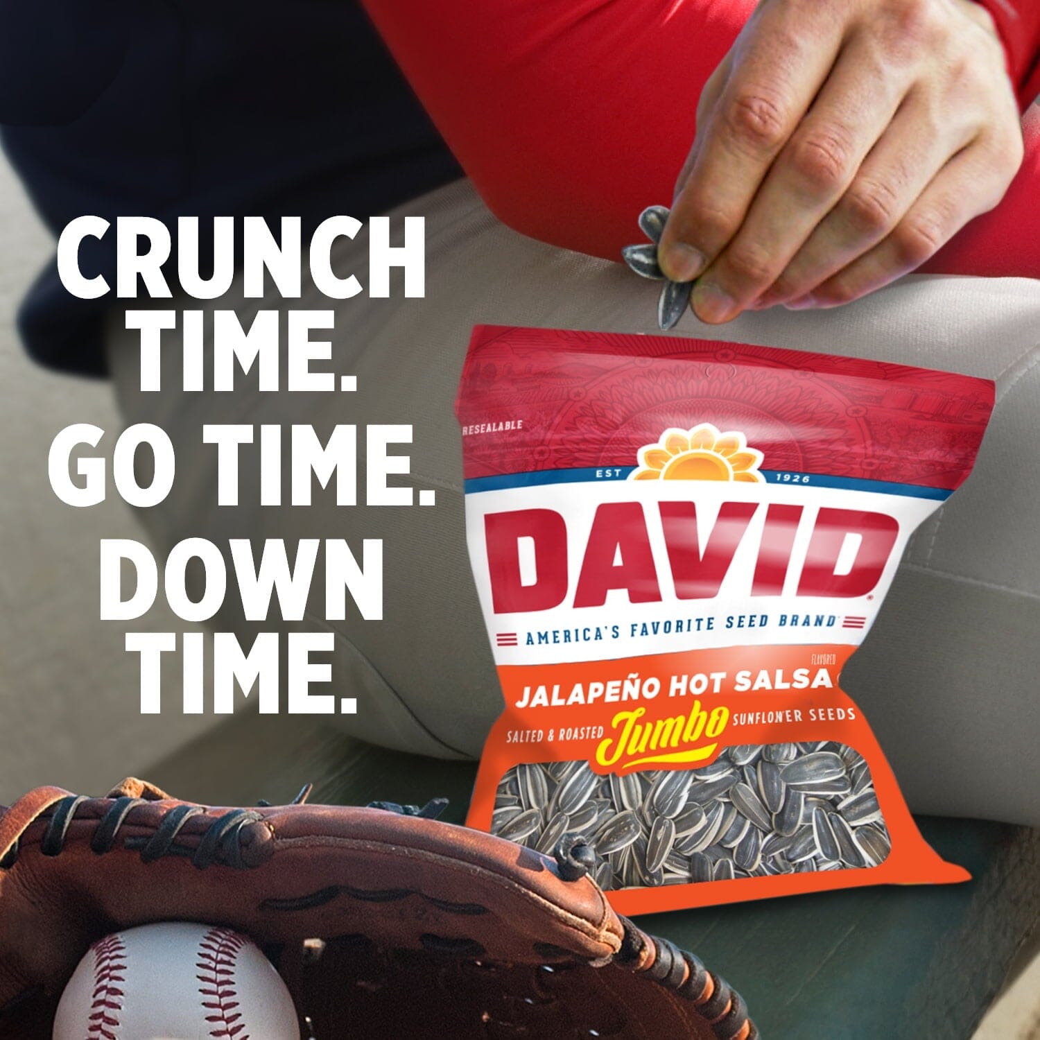 DAVID Seeds Keto Friendly Jalapeno Flavored Salted and Roasted Jumbo Sunflower Seeds, 5.25 Ounce, Pack of 12 DAVID Seeds 