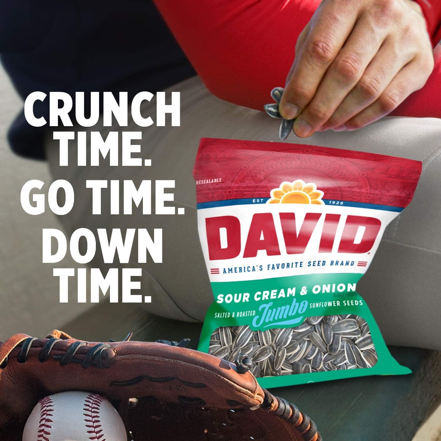 DAVID Sour Cream & Onion Jumbo Sunflower Seeds, Keto Friendly, 5.25 Ounce DAVID 